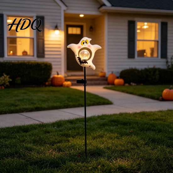 Garden Ground Stake 1/2Pcs Halloween Solar Ghost Light Spooky with LED Light IP65 Waterproof Decorative Lamp for Outdoor Pathway Lawn