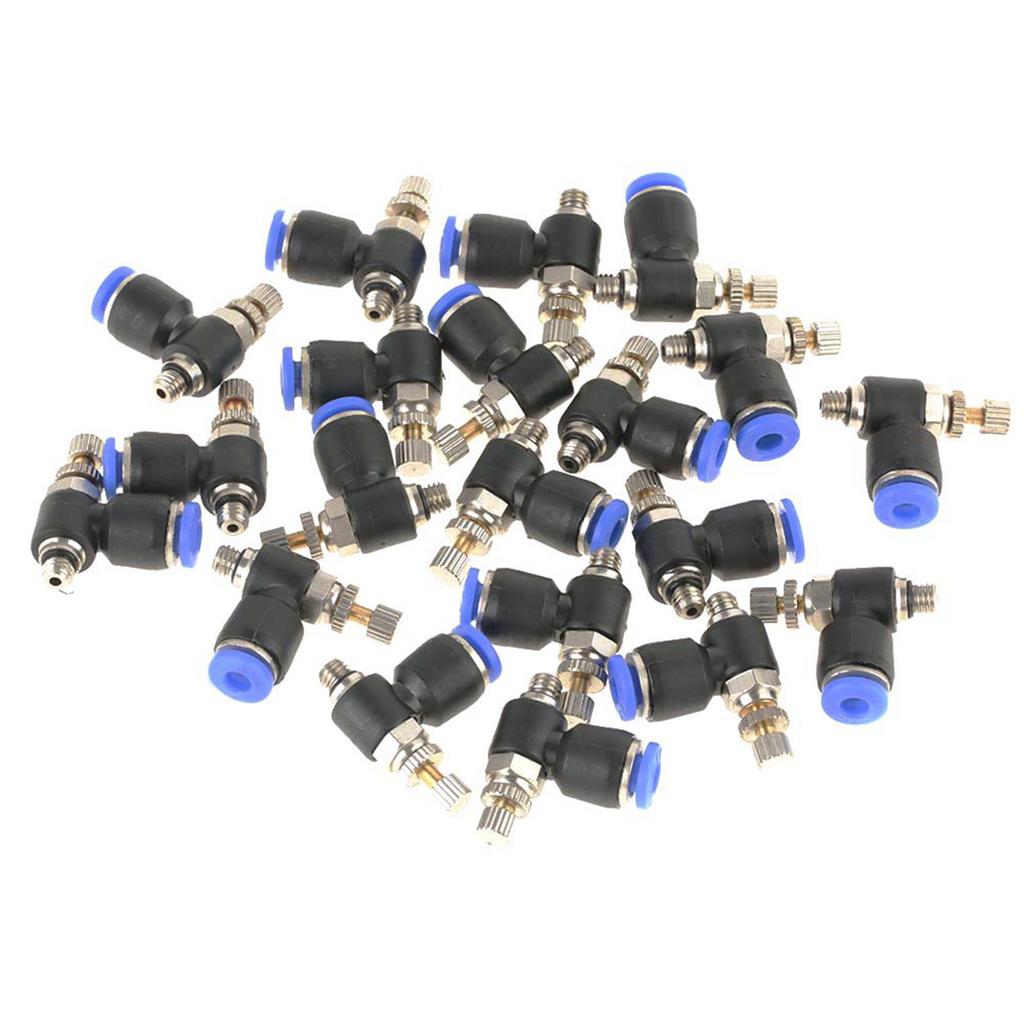 20Pcs OD 4mm Tube M5 Pneumatic Air Flow Speed Control Valve Quick Connector