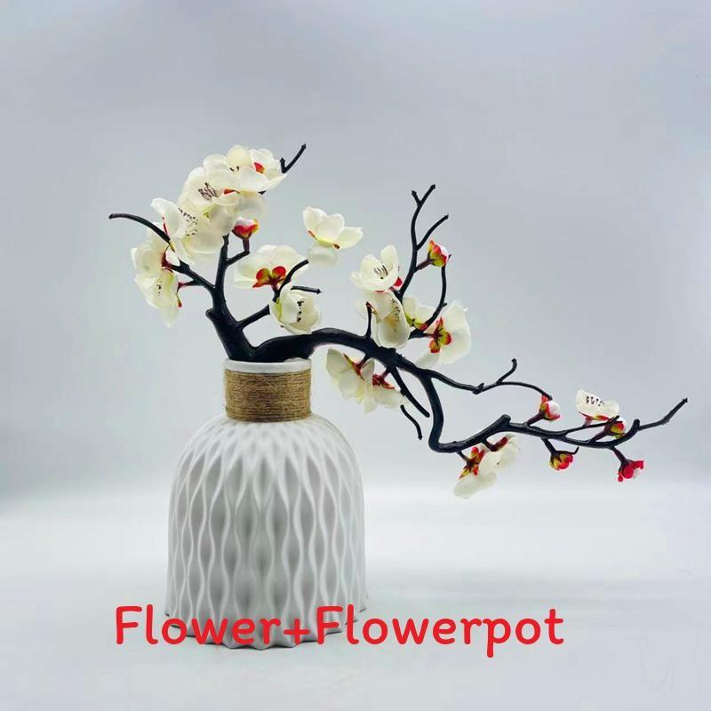 Sweet Winter Silk Flower Potted Plant Bonsai For Indoor Gift Decoration