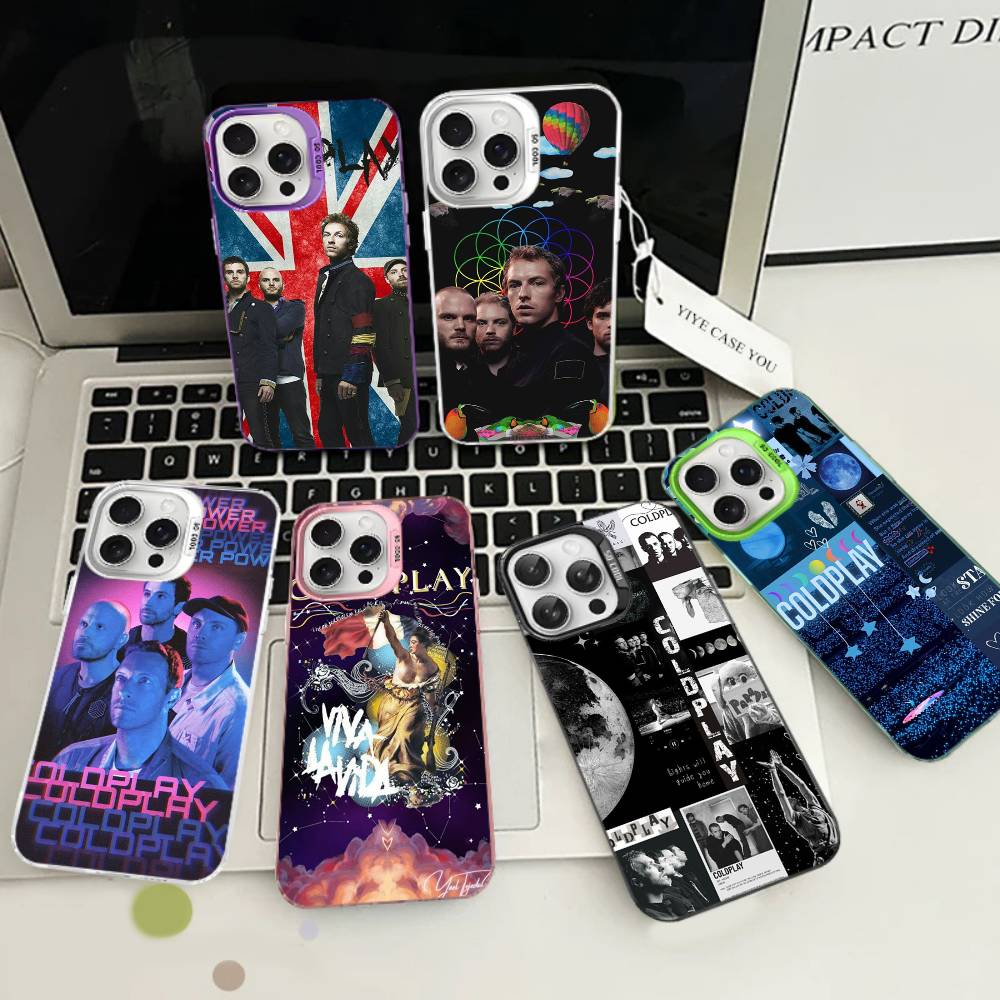 Pop Rock Band C-Coldplay Phone Case Color Silver Shell For IPhone 17 16 15 14 13 12 11 Pro Max Plus