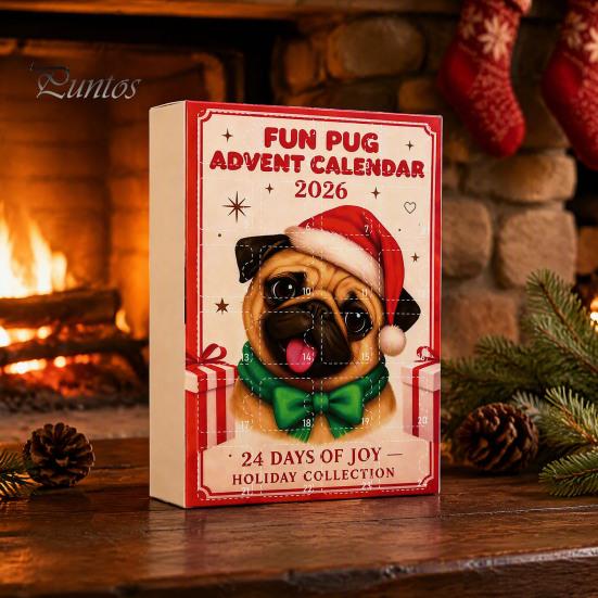 Holiday Countdown Calendar 2026 Christmas Advent Calendar, 24 Days with 2D Acrylic Gift for Kids Dog/Horse/Cat/Animals Pendants, Mini Animal