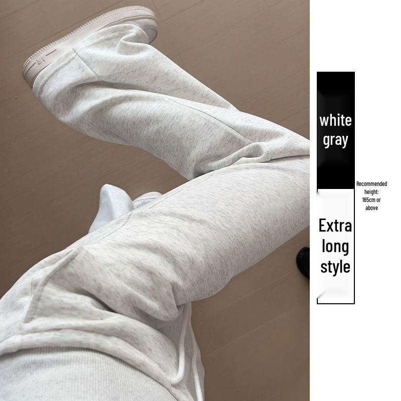 Women's Black High-Waist Wide-Leg Sweatpants - Loose, Comfortable, Floor-Length, Summer Casual