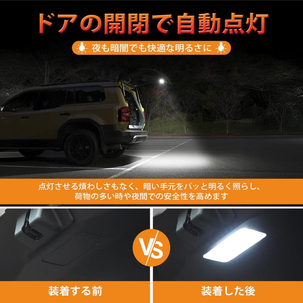 Kitazawa Shoji Land Cruiser 250 LED Luggage Lamp for Land Cruiser Prado 250 Continuously Adjustable Trunk Replacement for Interior Parts for a Stylish