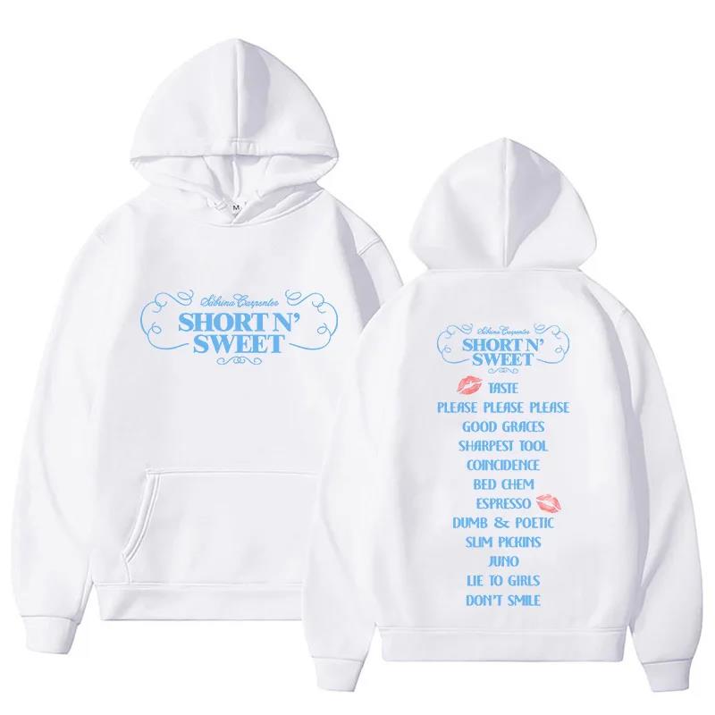 Sabrina Carpenter Short N Sweet Tour Hoodie Men Women Fashion Hip Hop Pullovers Sweatshirts Winter Fleece Hoodies
