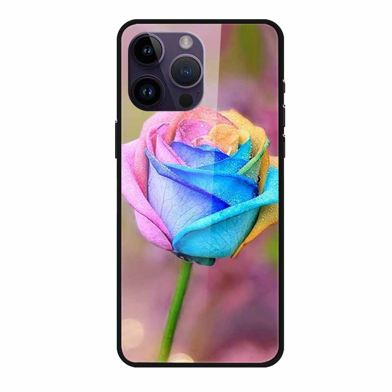 Glass Back Cover For iphone 16 Pro Max Phone Case Soft Bumper Hard Tempered Glass Case For iphone 15 Pro Max Case Funda Shell