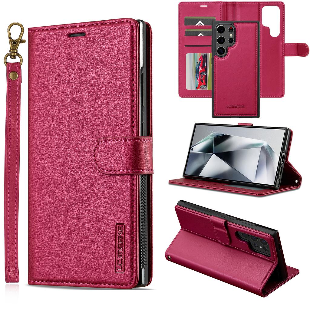 LC.IMEEKE L2 Series for Samsung Galaxy S24 Ultra Case PU Leather Wallet Detachable Magnetic Phone Cover