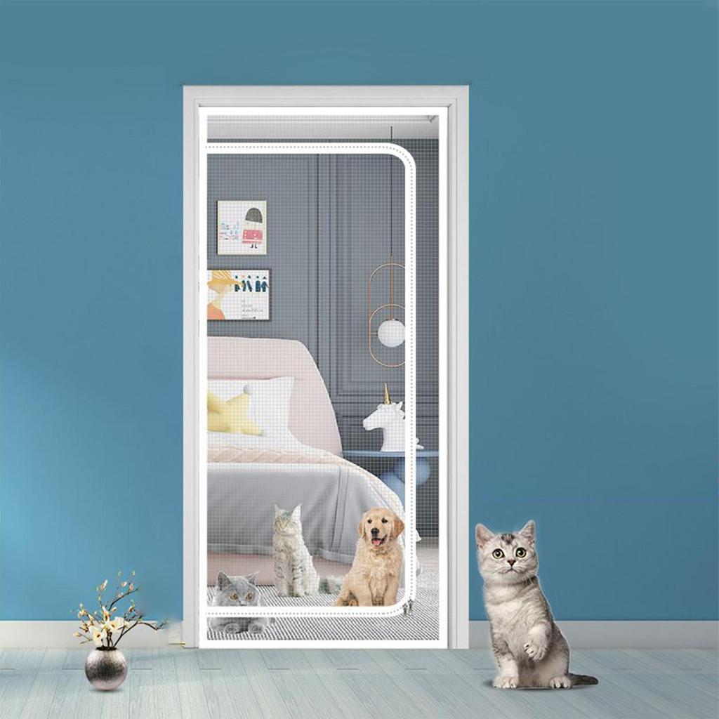 Reinforced Cat Screen Door Cat Resistant Mesh Screen Thickened Interior Net with Zipper Closure Pet Supplies for Pets