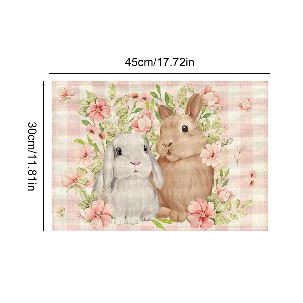 Osterhase Tischset Frühling Tischsets Leinen Tischset Rutschfest Wärmeisolierung Für Ostern Frühling Feiertagsparty Heimdekoration