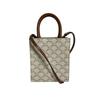 CELINE Mini Partical Hippo Triomphe Handbag PVC white Women Used