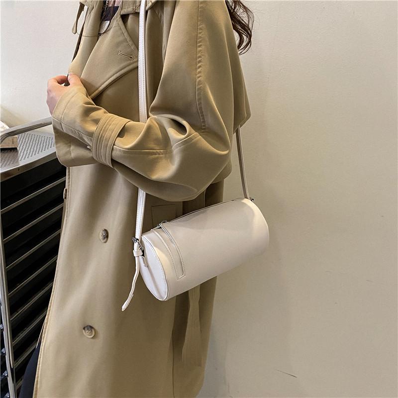 Underarm Bag Women's  New Fashion Retro Cylindrical Handbags High Quality Female Texture PU Crossbody Bags Trend