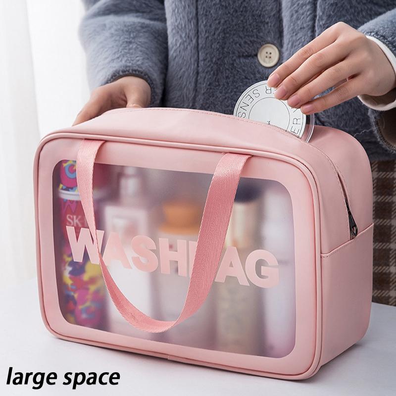 Women'S Travel Waterproof Cosmetic Bag Transparent Shower And Pool Bag Cosmetic Organizer Vanity Case