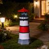 Solar Lighthouse Statue Light, Decorative Solar Garden Light, Waterproof Outdoor Solar Lighthouse Lamp for Patio Lawn Pathway