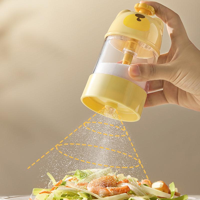 0.2G Metering Salt Shaker Push Type Salt Dispenser Salt Sugar Bottle Shaker Canister Quantitative Salt Shaker Moisture-Proof