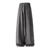 Women's Light Blue Wide Leg Cargo Pants Elastic Waist Drawstring Casual Trousers with Side Pocket