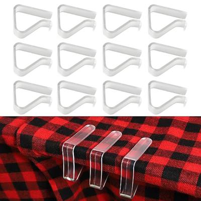 12Pcs Invisible Clear Tablecloth Clip Non-slip Heavy Duty Transparent Indoor Outdoor Wedding Party Picnic Camping Dining Table Cover Holder