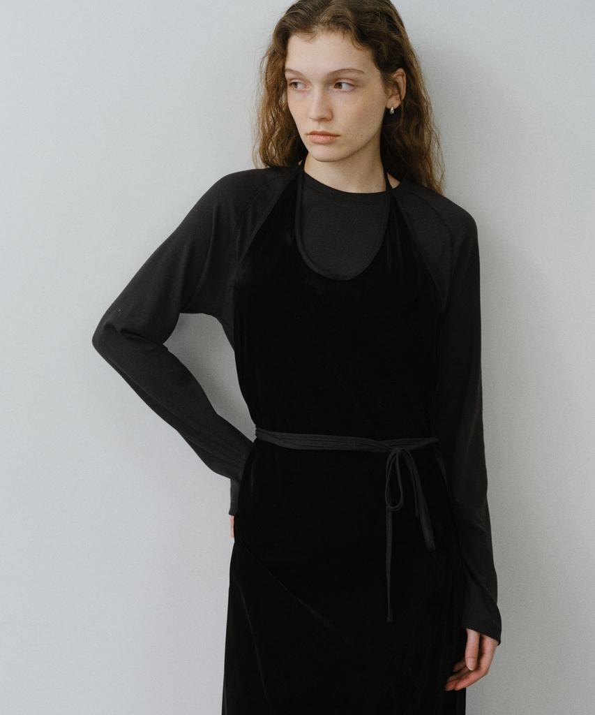 Yulago Velvet Halter Neck Dress
