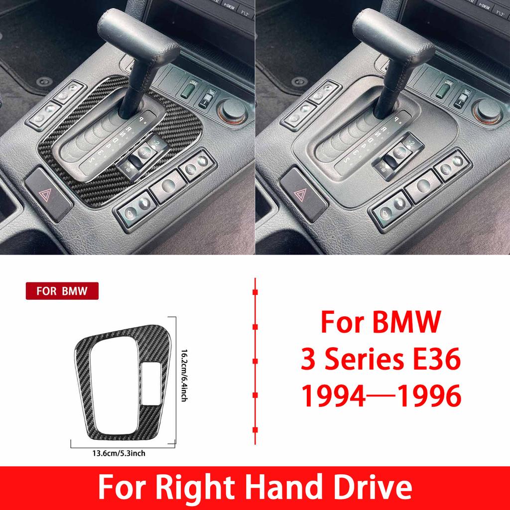For BMW 3 Series E36 1994 1995 1996 Car Accessories Carbon Fiber Copilot Strip Air Vent Gear Shift Panel Interior Trim Sticker