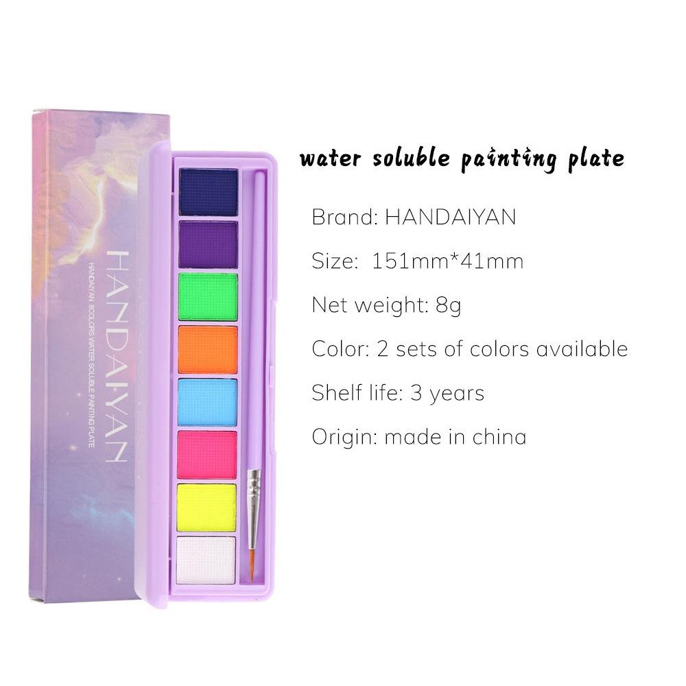 HANDAIYAN Wasserlösliche fluoreszierende Make-up-Scheibe, menschliche Farb-Malscheibe, Leistung, Gesichtsfarbe, Make-up, Eyeliner, Lidschatten