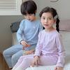 Lenjerie lungă și bluze din bumbac pur pentru copii - Pijamale uni pentru băieți și fete, Îmbrăcăminte de bază Clasa A pentru primăvară/toamnă