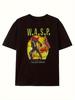 Herren Rockband Grafik T-Shirt Schwarz Kurzarm T-Shirt mit WASP Aufdruck