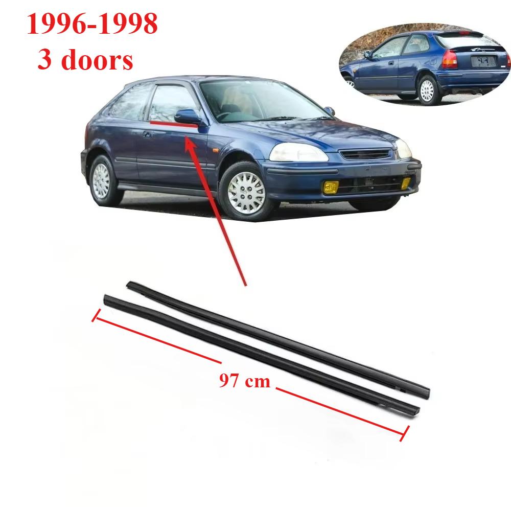EK1 EK3 L R 1 pereche 3 Uși Ornament Exterior Bandă de Etanșare Geam pentru Honda Civic 1996-1998 Cauciuc Geam Fereastră 72410-S03-003 6th