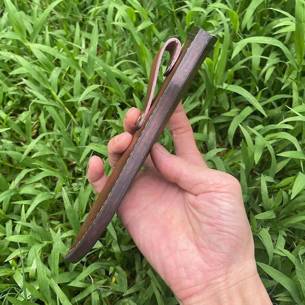 22cm Fixed Blade Knife Scabbard Embossed Cowhide Second Layer Leather Camping Knife Case Hunting Holsters with Belt Buckle