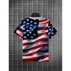 Men's USA Flag 3D Printed T-Shirt Casual Short Sleeve Crewneck Top Cool American Stars Stripes Graphic Tee Independence Day Summer Streetwear Clothing
