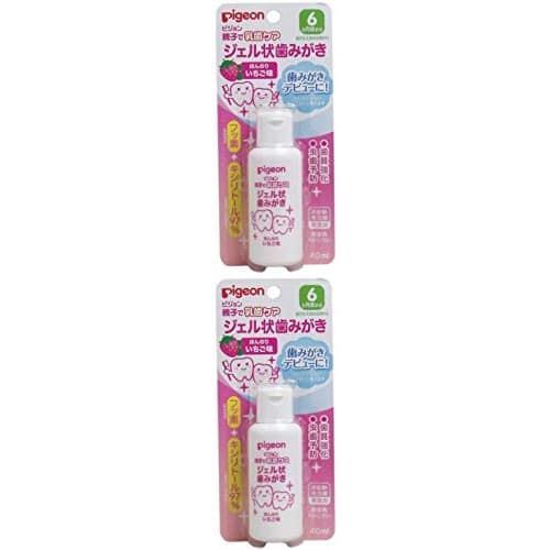 [Bulk Purchase] Pigeon Parent-Child Baby Teeth Care Gel Toothpaste, Strawberry Flavor, 40ml X 2