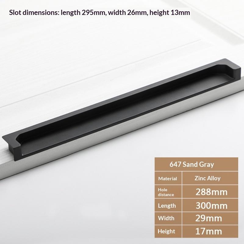 Zinklegierung Einlassbarer Klappgriff Griff Schrank Schubladengriffe Schranktür Eingelassener Öffnungsschlitz Schiebetürgriff Verlängerter Griff