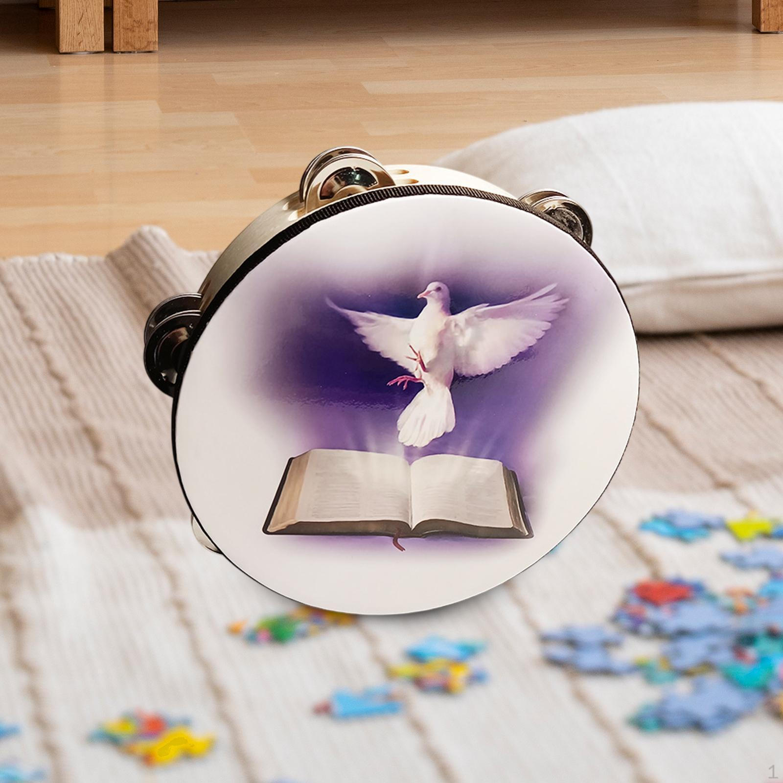 

Ручные тамбурины 10 деревянный тамбурин подарки музыкальный ритм колокольчик двойной ряд для игр молитва белый