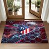 Atletico Madrid Design Crystal Velvet Rug Soft Decorative Mat for Bedroom Entrance