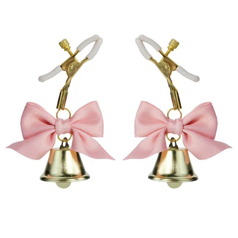 1Pairs Sexy Bow Adjustable Nipple Clamp Breast Small Bell Adult Teasing Sex Toys For Couples