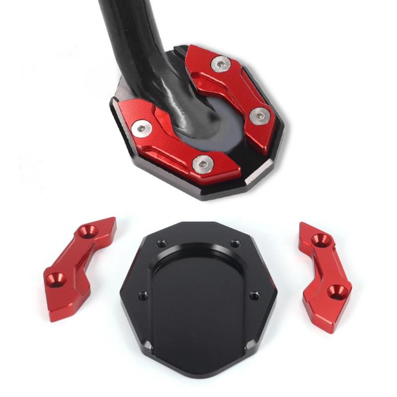 1Pc Aluminum Motorcycle Side Stand Pad Universal Enlarger Foot Extension Kickstand Support Plate For Motorbike Modification