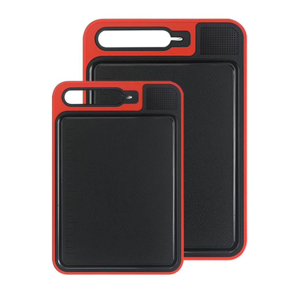 1pc Double Sided Cutting Board With Measurements for Kitchen Use , Double Sided, Made of Aluminum And Ceramic Strips, Food-Grade, Non Slip,