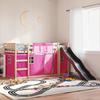 VidaXL Bunk Bed with Slide and Pink Curtains 90x200 Cm, Bed, Bed Frame, Low Bunk Bed, Bedroom Furniture 3284109