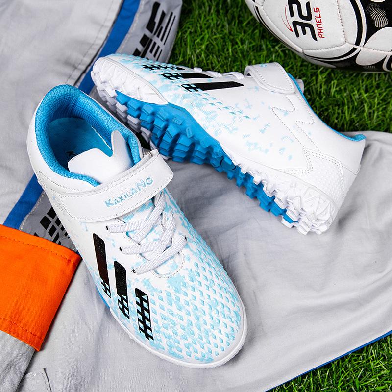 New Children's Football Shoes Teens Boys Girls Students Kids TF Shattered Nails Velcro Training