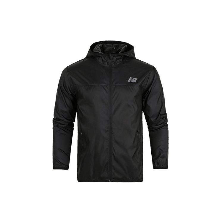 

New Balance Sports Casual Running Long Sleeve Hooded Woven Jacket Lightweight Men Jackets Black AMJ71042-BK