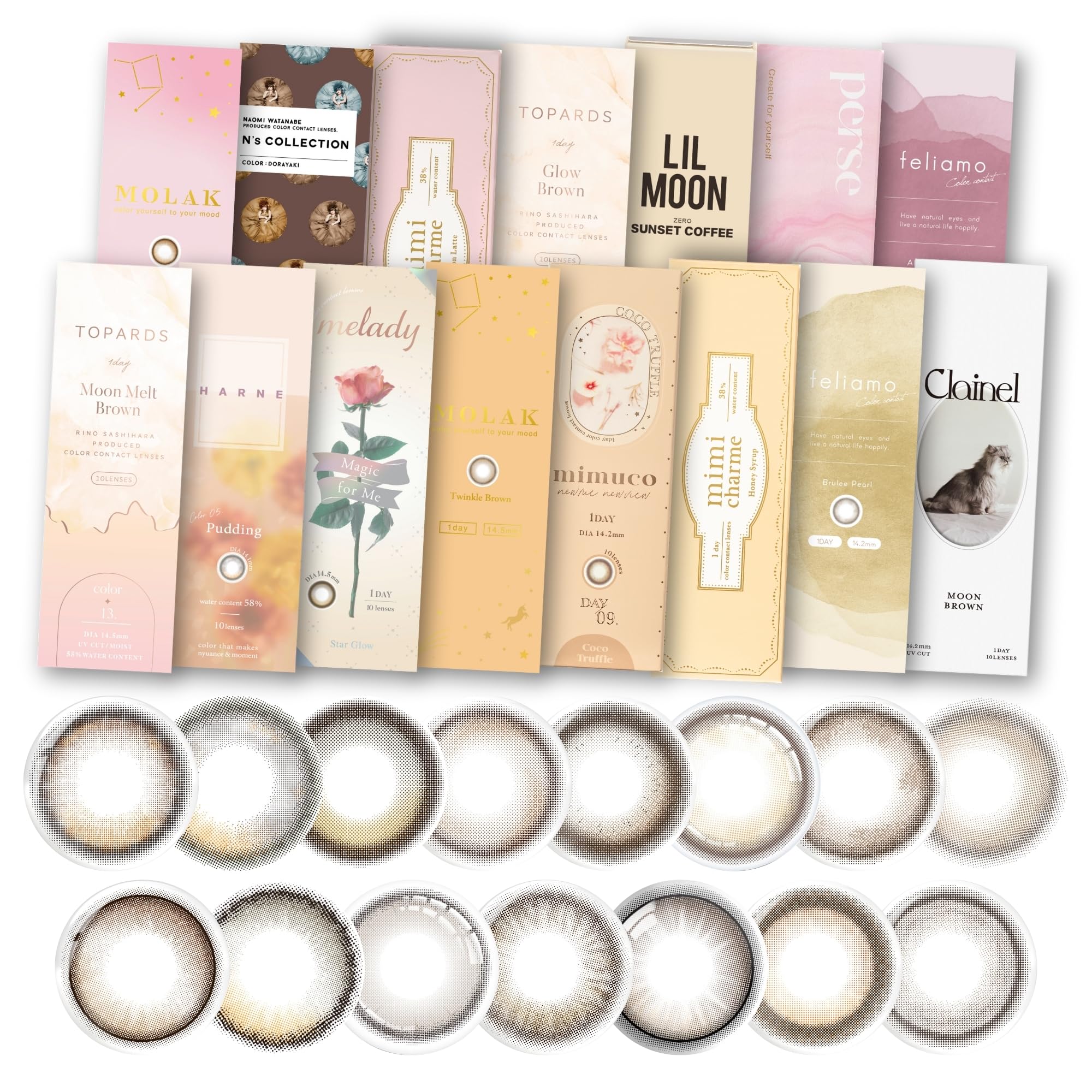 

Цветные контактные линзы и изображение, смоделированное Сакурой Twinkle Brown, включают влажные салфетки, легкие как вода [Официальный магазин] [Произведено Мияваки] 1-дневные