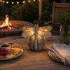 Automatic Dusk to Dawn Light Solar Powered Dragonfly Garden Light, Statue Decorative Courtyard Lamp, LED for Yard Patio Warm