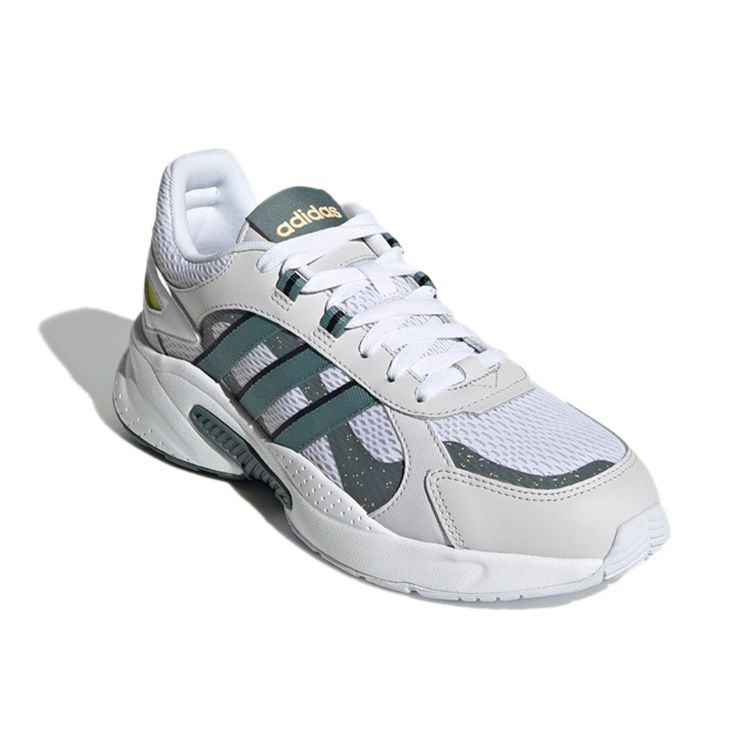Adidas Neo Crazychaos Shadow Mesh Fabric Synthetic Leather Casual Shock Absorbing Non-Slip Low-Top Lifestyle Shoes Men sneaker White Gray Green FZ1294