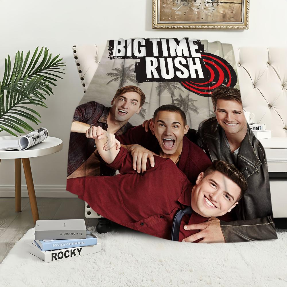 Band Big Time Rush Blanket Plush Nap Sofa Rug for Living Room Warm Office Bedroom Birthday Home Travel Kid Gifts