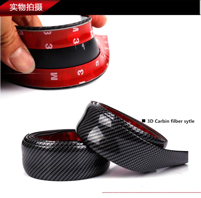 1Pc 2m Carbon Fiber Style Car Scuff Plate Door Sill Cover Panel Step Protector