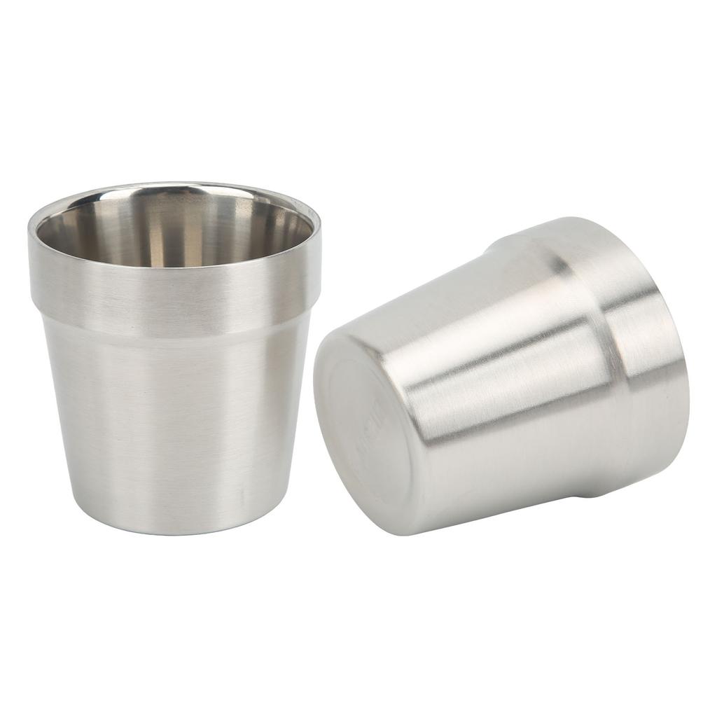 2Pcs Stainless Steel Cup 2 Wall 180ML Heat Insulation for Outdoor Camping Hiking