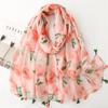New  Ladies Summer Cotton Linen Scarf Fashion Peach Scarf Travel Outdoor Sunscreen Scarf Gift 90X180Cm