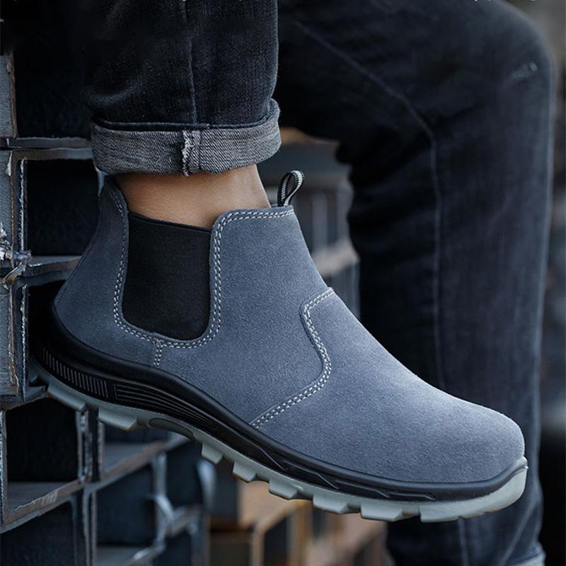 

Oulylan Wear Resistant Steel Toe Work Sneakers Men Breathable Industrial Safety Shoes Lightweight Anti-smash Protection Footwear 46