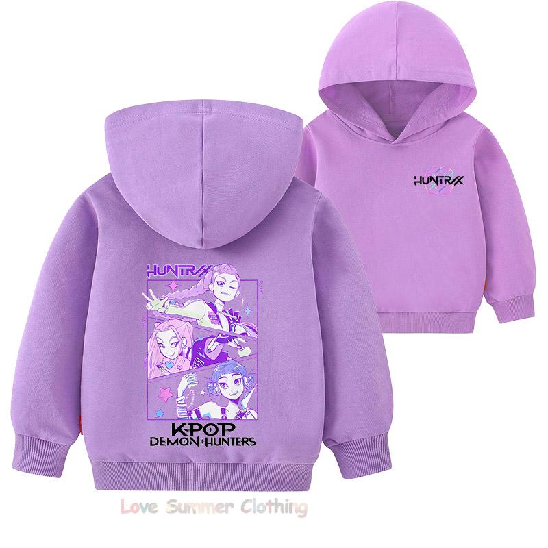 Girls Hoodie Kpop Demon Hunters Ages 4-14  HD Print Pullover Cartoon Print Popular Girls Fall Hoodie Long Sleeve New Arrivals for Autumn