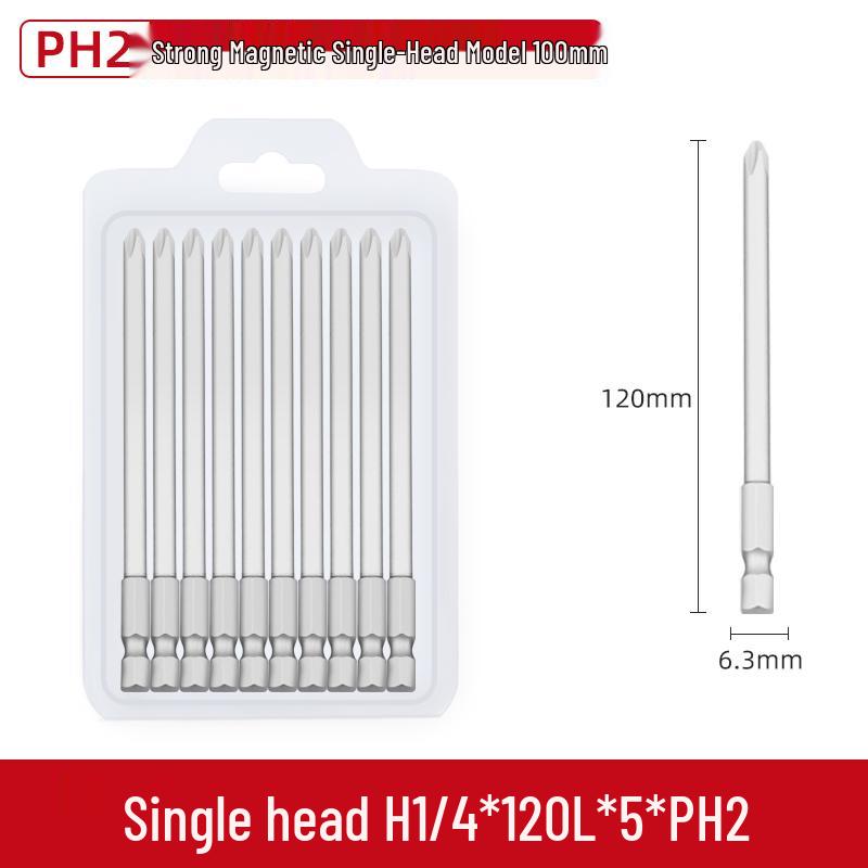 S2 PH2 Strong Magnetic Phillips Screwdriver Bit for Electric Drills and Air Screwdrivers