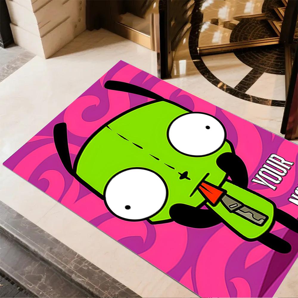 Alien Space Adventure Personalized Name Carpet Design for Entryway Playrooms Dormitory Dining Room Anti-slip Rug Decorate Offices Best for Christmas