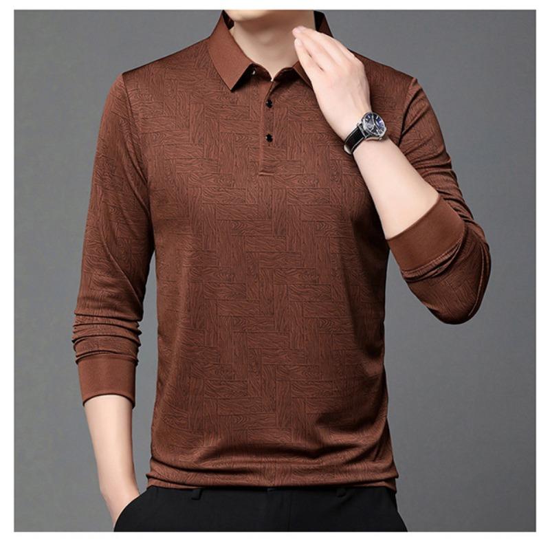 Men S Long Sleeve Polo Shirt Casual Loose Fit Breathable Top For Autumn