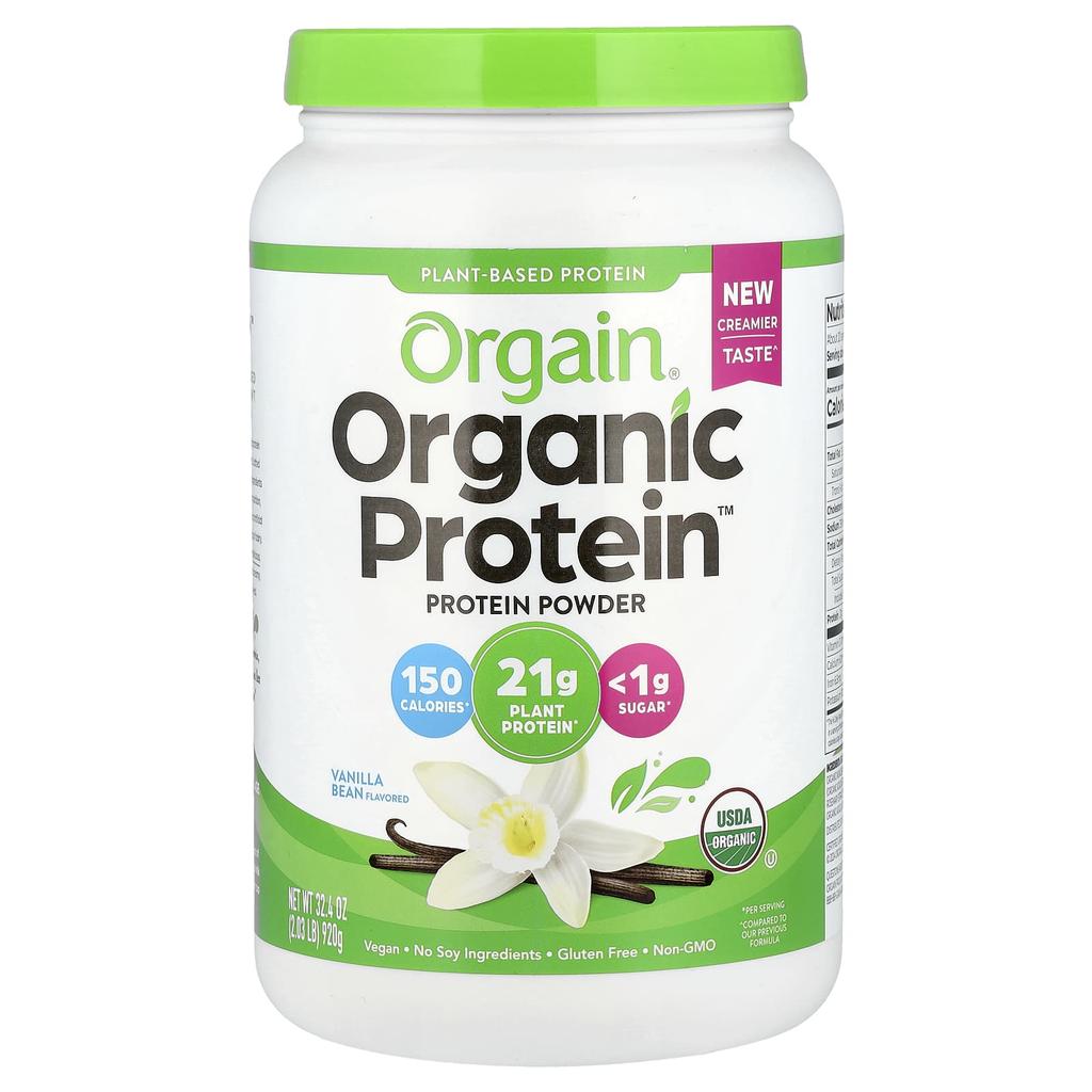 Organic Protein™ Powder, Vegan, Vanilla Bean Flavor, 920G (2.03Lb)